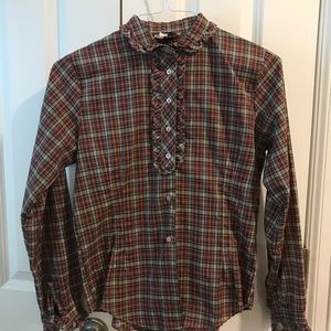 NWT Vtg 80s Jackson Square Plaid  Ruffles Medium